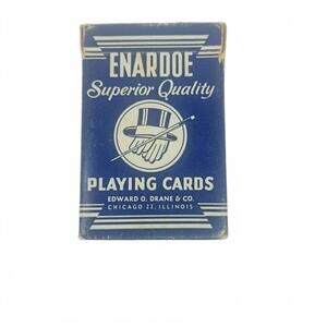 Enardoe Superior Quality Playing Cards  Full Deck with Box Pre Owned Blue/White